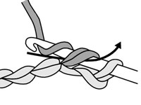 كيفية الكروشيه بالغرزة التونسية Stockinette