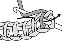 كيفية الكروشيه بالغرزة التونسية Stockinette