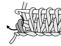 كيفية الكروشيه بالغرزة التونسية Stockinette