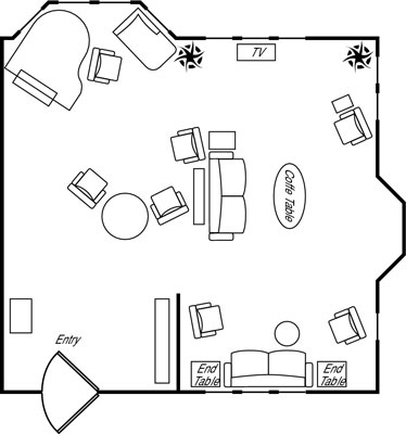 مبادئ التصميم الداخلي: مناهج لتخطيطات غرفة المعيشة