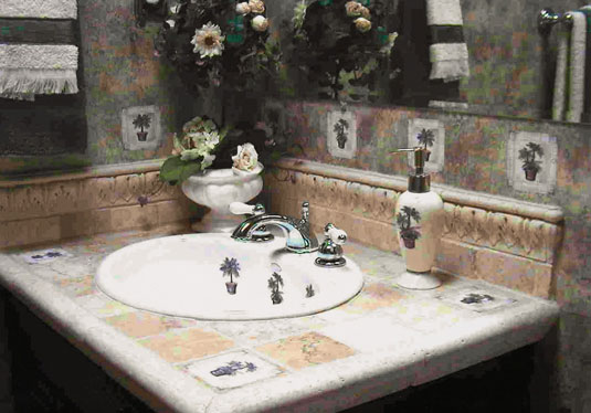 تزيين جدران الحمام والأرضيات والأسقف